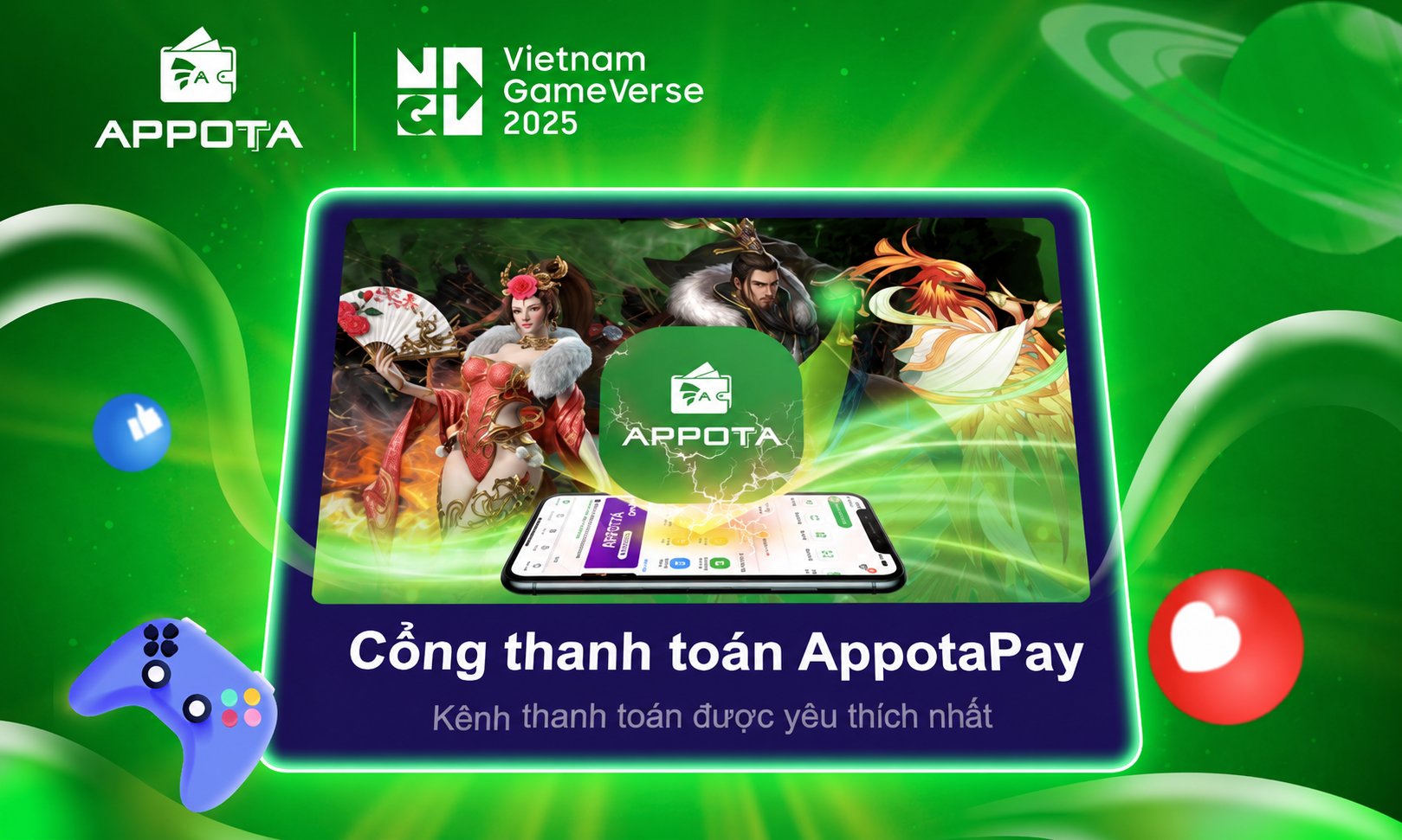 AppotaPay được đề cử “Kênh thanh toán yêu thích nhất” tại Vietnam GameVerse 2025