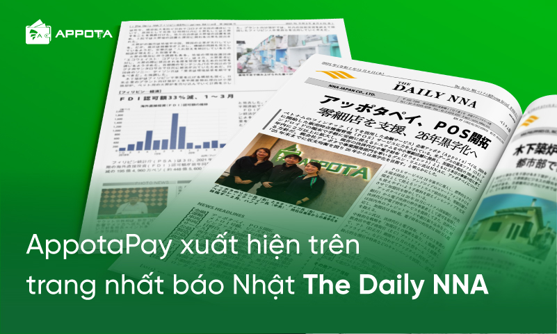 AppotaPay xuất hiện trên trang nhất báo Nhật The Daily NNA