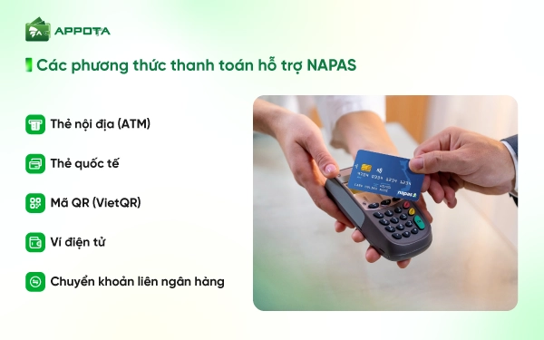 Các phương thức thanh toán hỗ trợ NAPAS