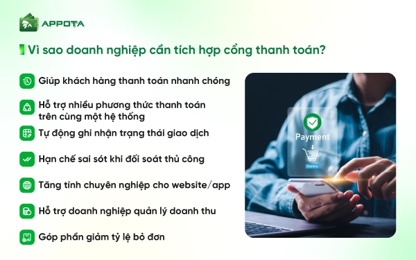 Vì sao doanh nghiệp cần tích hợp cổng thanh toán?