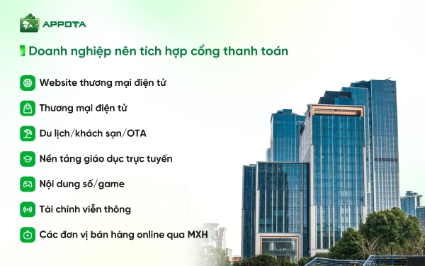 Doanh nghiệp nên tích hợp cổng thanh toán