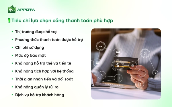 Tiêu chí lựa chọn cổng thanh toán phù hợp 