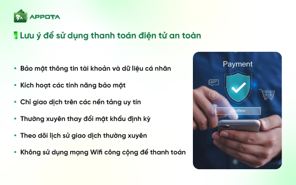 Lưu ý để sử dụng thanh toán điện tử an toàn 