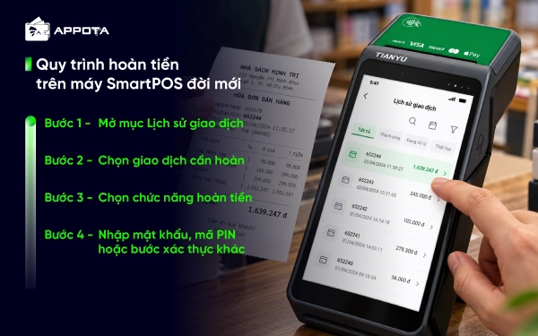 Quy trình hoàn tiền trên máy SmartPOS đời mới