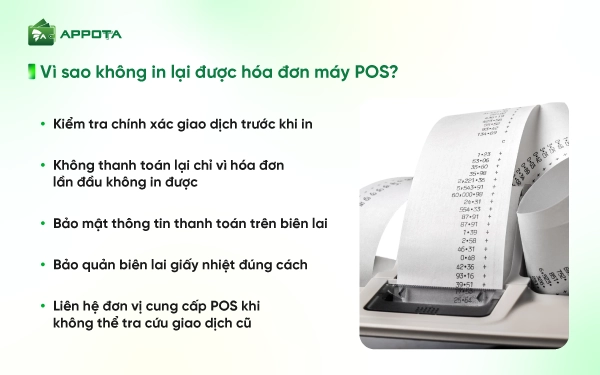 Lưu ý quan trọng khi in lại hóa đơn máy POS