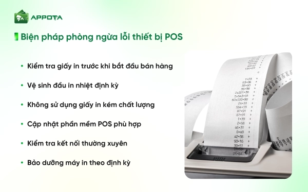 Biện pháp phòng ngừa lỗi thiết bị POS