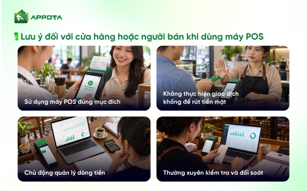 Lưu ý đối với cửa hàng hoặc người bán khi dùng máy POS 