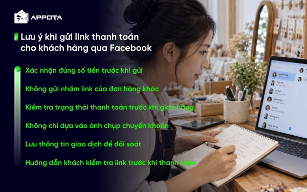 Lưu ý khi gửi link thanh toán cho khách hàng qua Facebook