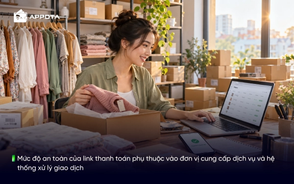 Mức độ an toàn của link thanh toán phụ thuộc vào đơn vị cung cấp dịch vụ và hệ thống xử lý giao dịch
