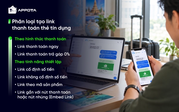 Phân loại tạo link thanh toán thẻ tín dụng